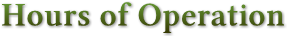 Hours of Operation